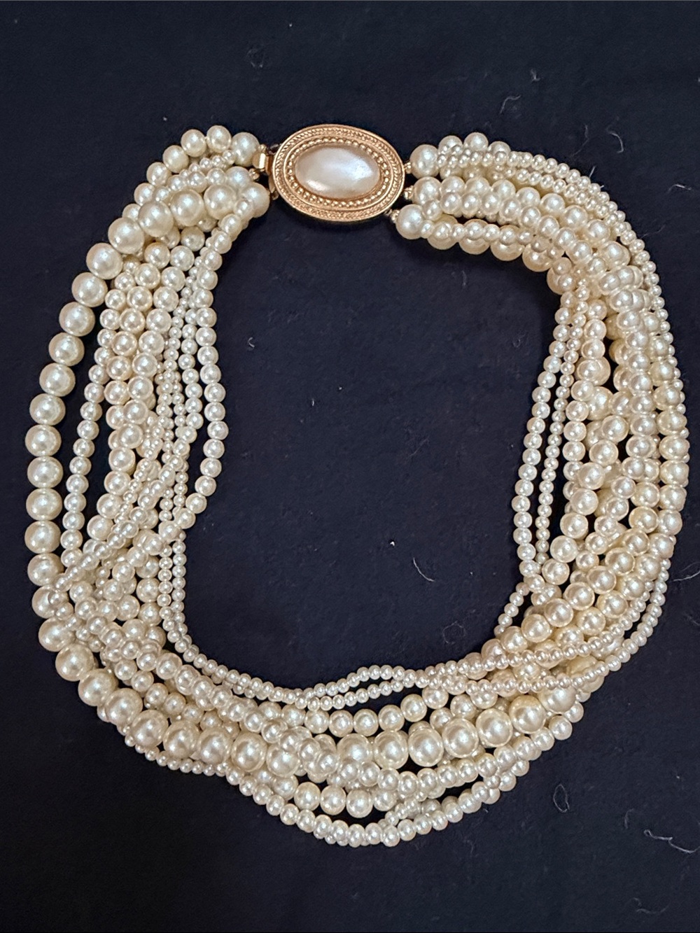 Carolee Ivory Multi-Strand Faux Pearl Necklace with Gold-Tone Clasp